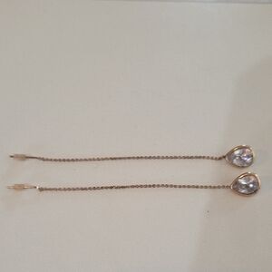 Macys 18 Kt Gold Plated W Chrystal Earrings